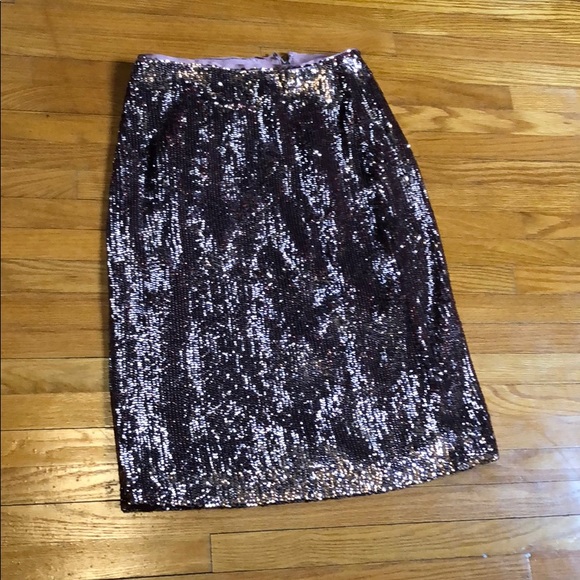 COPY - J Crew Rose Gold sequin skirt - Picture 2 of 3